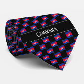 Wavy Cambodia Flag Pattern Krawatte (Gerollt)
