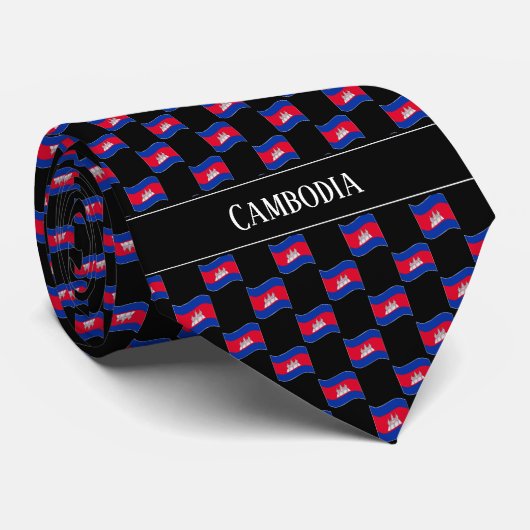 Wavy Cambodia Flag Pattern Krawatte (Gerollt)