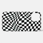 Wavy Checked Schwarz-weiß Checkerboard Case-Mate iPhone Hülle (Rückseite (Horizontal))