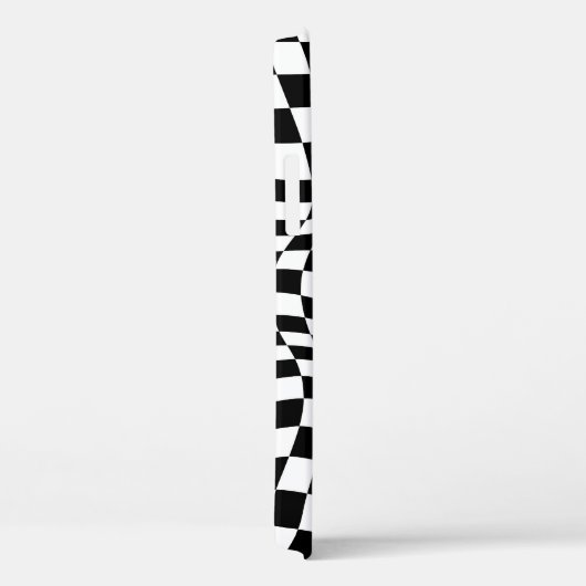 Wavy Checked Schwarz-weiß Checkerboard Case-Mate iPhone Hülle (Rückseite / Rechts)