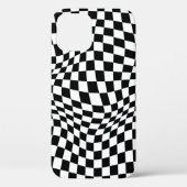 Wavy Checked Schwarz-weiß Checkerboard Case-Mate iPhone Hülle (Rückseite)
