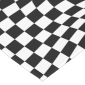 Wavy Checked Schwarz-weiß Checkerboard Kurzer Tischläufer (Ecke)