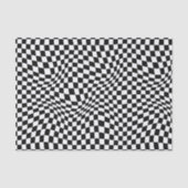 Wavy Checked Schwarz-weiß Checkerboard Seidenpapier (Vorderseite)