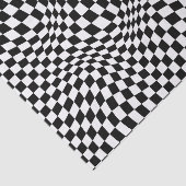 Wavy Checked Schwarz-weiß Checkerboard Seidenpapier (Ausschnitt)