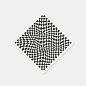 Wavy Checked Schwarz-weiß Checkerboard Serviette (Ecke)
