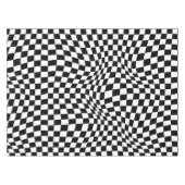 Wavy Checked Schwarz-weiß Checkerboard Tischdecke (Vorderseite (Horizontal))