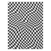 Wavy Checked Schwarz-weiß Checkerboard Tischdecke (Vorderseite)
