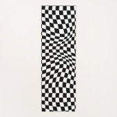 Wavy Checked Schwarz-weiß Checkerboard Yogamatte (Vorderseite)
