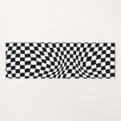 Wavy Checked Schwarz-weiß Checkerboard Yogamatte (Vorderseite (Horizontal))