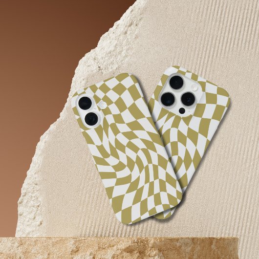 Wavy Checkerboard Modernes iPhone 16 Hüllen