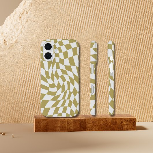 Wavy Checkerboard Modernes iPhone 16 Hüllen