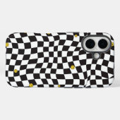 Wavy Checkerboard Smiley Streetwear Case (Rückseite (Horizontal))