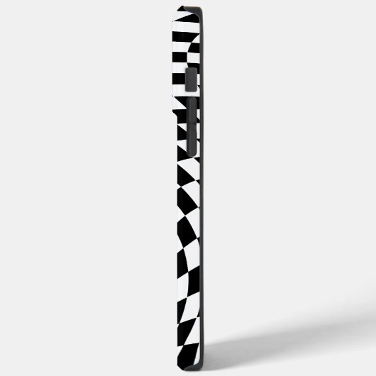 Wavy Checkered Black and White Optical Illusion Case-Mate iPhone Hülle (Rückseite / Links)