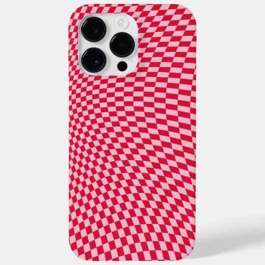 Wavy Checkered Crimson Cherry Warped Ästhetik Case-Mate iPhone Hülle (Rückseite)