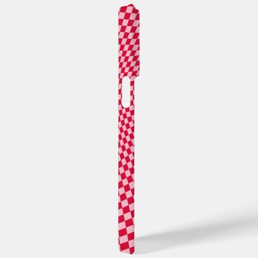 Wavy Checkered Crimson Cherry Warped Ästhetik Case-Mate iPhone Hülle (Rückseite / Rechts)