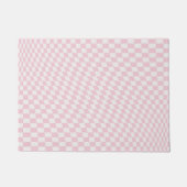 Wavy Checkered Pastel Pink Checkerboard Pattern Fußmatte (Vorderseite)