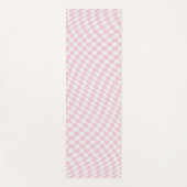 Wavy Checkered Pastel Pink Checkerboard Pattern Yogamatte (Vorderseite)