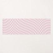 Wavy Checkered Pastel Pink Checkerboard Pattern Yogamatte (Vorderseite (Horizontal))