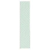 Wavy Checkered Pastell Green Checkerboard Muster Kurzer Tischläufer (Vorderseite)