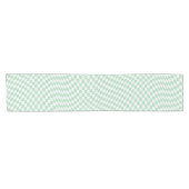 Wavy Checkered Pastell Green Checkerboard Muster Kurzer Tischläufer (Horizontal)
