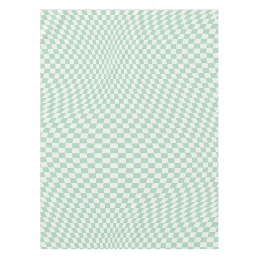 Wavy Checkered Pastell Green Checkerboard Muster Tischdecke (Vorderseite)