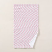 Wavy Checkered Pastell Pink Checkerboard Muster Badhandtuch Set (Handtuch)