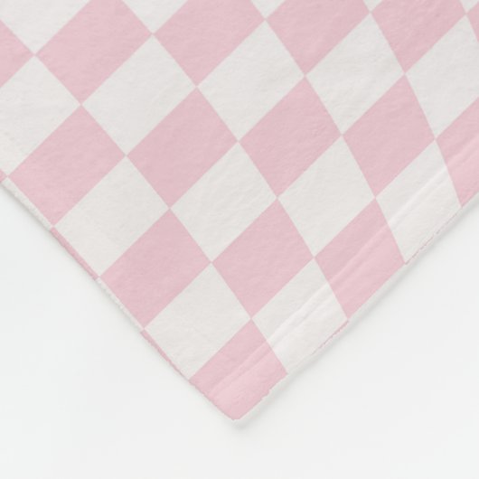 Wavy Checkered Pastell Pink Checkerboard Muster Fleecedecke (Ecke)