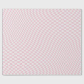 Wavy Checkered Pastell Pink Checkerboard Muster Geschenkpapier (Flach)