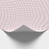 Wavy Checkered Pastell Pink Checkerboard Muster Geschenkpapier (Ecke)