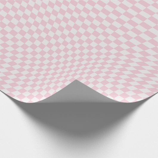Wavy Checkered Pastell Pink Checkerboard Muster Geschenkpapier (Ecke)