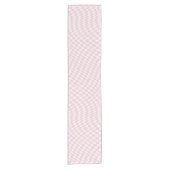Wavy Checkered Pastell Pink Checkerboard Muster Kurzer Tischläufer (Vorderseite)