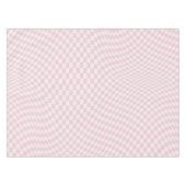 Wavy Checkered Pastell Pink Checkerboard Muster Tischdecke (Vorderseite (Horizontal))