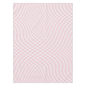 Wavy Checkered Pastell Pink Checkerboard Muster Tischdecke (Vorderseite)