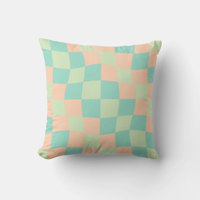Wavy Checkered Pattern Kissen (Vorderseite)