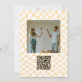 Wavy Checkered Pattern mit Foto Hochzeit Einladung (Rückseite)