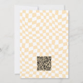 Wavy Checkered Pattern mit QR Hochzeit Einladung (Rückseite)