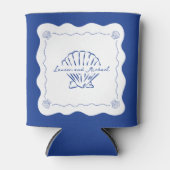 Wavy Coastal Moderne Minimalistisch Navy Blue Wedd Dosenkühler (Vorderseite)