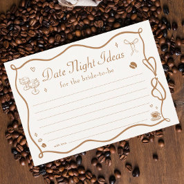 Wavy Coffee Bridal Shower Date Night Ideas Card Einladung