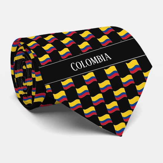 Wavy Colombia Flag Pattern Krawatte (Gerollt)