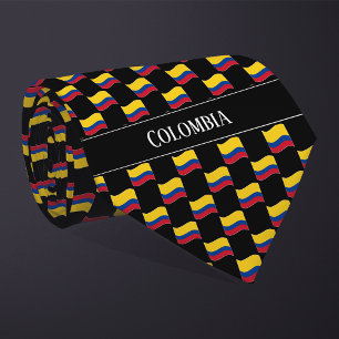Wavy Colombia Flag Pattern Krawatte