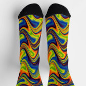 Wavy Colorful Abstrakt Socken (Oben)