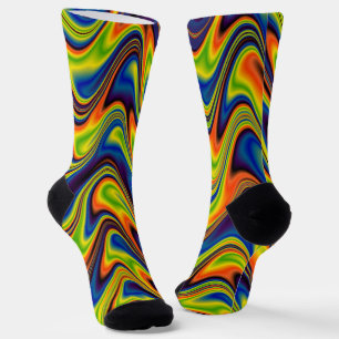 Wavy Colorful Abstrakt Socken