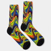 Wavy Colorful Abstrakt Socken (Rechts)