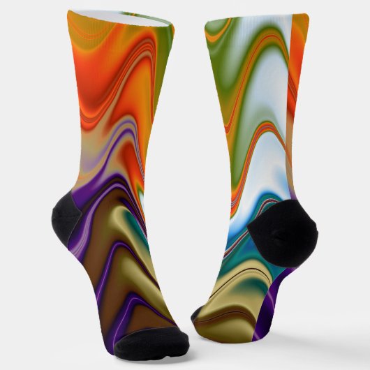 Wavy Colorful Abstrakt Socken (Gewinkelt)