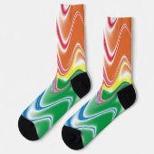 Wavy Colorful Abstrakt Socken (Linkes Detail)