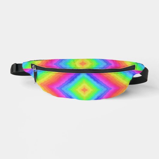 Wavy Colorful Square Psychedelic Muster Bauchtasche (Vorderseite)