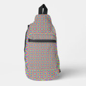 Wavy Colorful Square Psychedelic Muster Crossbody Bag (Vorderseite)
