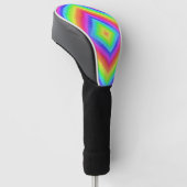 Wavy Colorful Square Psychedelic Muster Golf Headcover (angewinkelt)