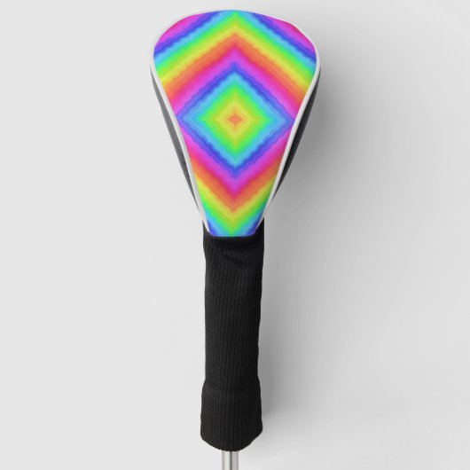 Wavy Colorful Square Psychedelic Muster Golf Headcover (Vorderseite)