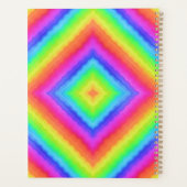 Wavy Colorful Square Psychedelic Muster Planer (Rückseite)